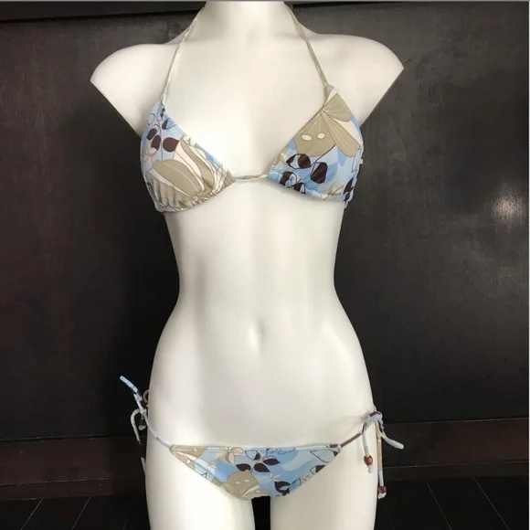 Billabong surf blue sky printed bikini top set - Picture 2 of 9
